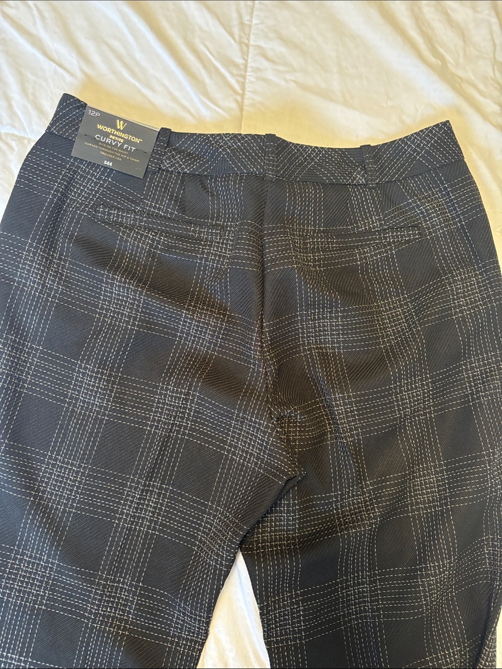 Plaid Black Wide-Leg Trousers